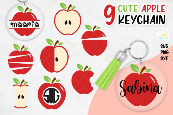Apple Keychain Bundle Svg: Graphics for Crafts