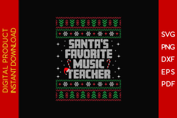 Santa's Favorite Music Teacher: Festive Graphics for Crafts