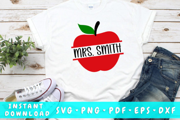 Teacher Split Apple SVG: Graphics for Crafts